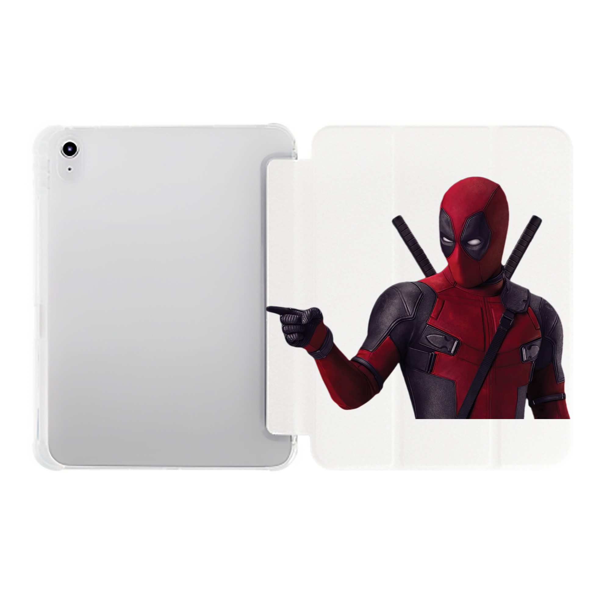 （画像用） Deadpool デッドプール IPad ケース ペン収納付き 三つ折りスタンド PUレザー×シリコン 対応機種9.5/10.5/10.9インチ